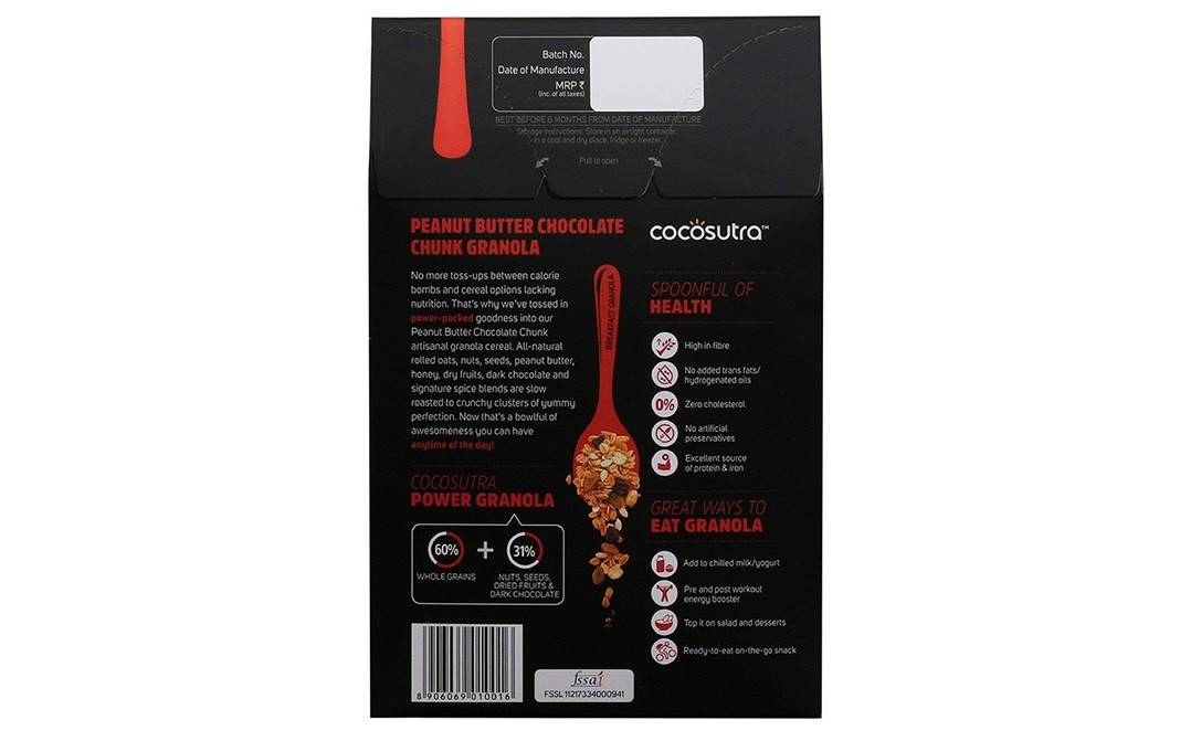 Cocosutra Peanut Butter Chocolate Chunk    Box  300 grams